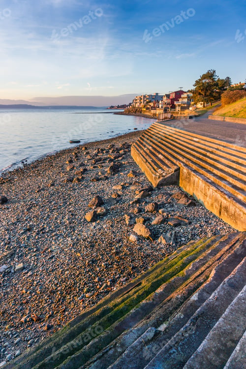 Preview: Shoreline Stairs At Low Tide In West Seattle, Washington.