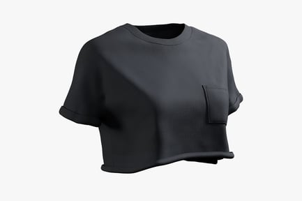 Preview: Cropped Women's T-Shirt with Pocket, Dark Gray
