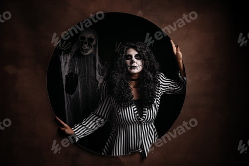 Preview: Woman posing in Halloween costume.