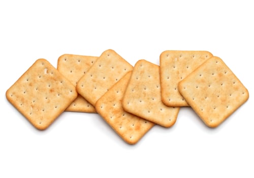 Preview: Dry cracker cookies isolated on white background cutout