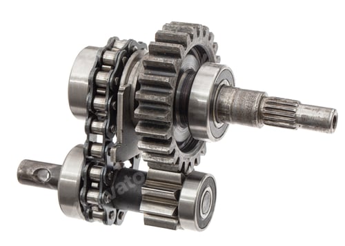 Preview: Gear reducer with chain drive, isolated on white background