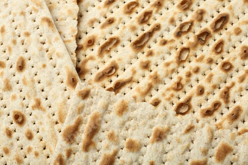 Preview: Traditional Matzos as background, top view. Pesach (Passover) celebration