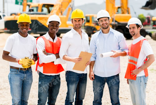 Preview: Group Of Architects At A Building Site Looking Happy