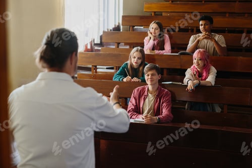 Preview: Group of Students Attending a Lecture in a Classroom Setting