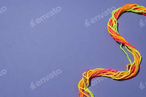 Preview: Braided multi-colored ropes. The concept of unity. Place for text