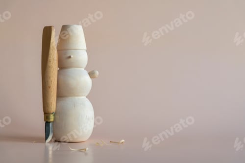 Preview: Handmade wooden snowman