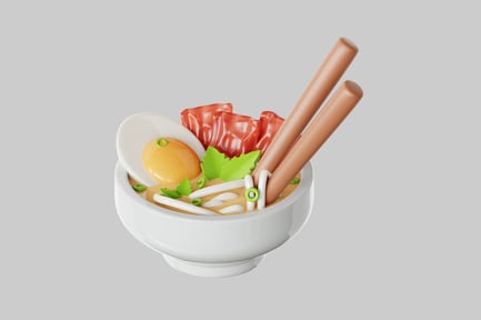 Preview: Cartoon asian noodle soup bowl