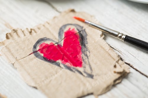 Preview: Love symbols hand painted in watercolor