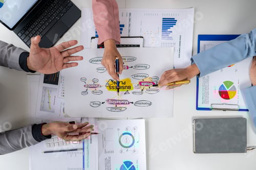 Preview: A group of people are working on a business plan