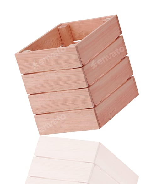 Preview: Empty wooden fruit crate