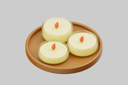Preview: Aromatic candles on tray