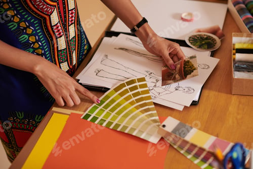 Preview: Fashion Designer Working on Color Palette