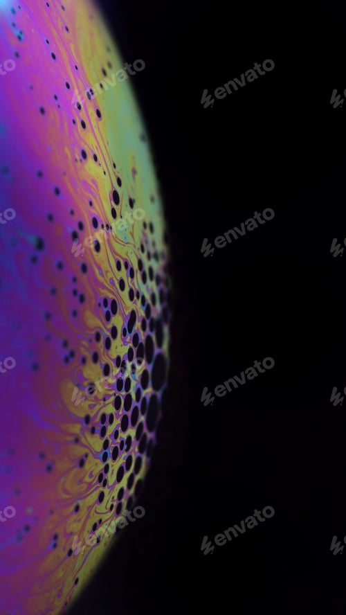 Preview: Abstract Iridescent Swirls on a Black Backdrop