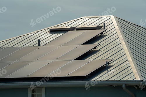 Preview: Private home roof covered with solar photovoltaic panels