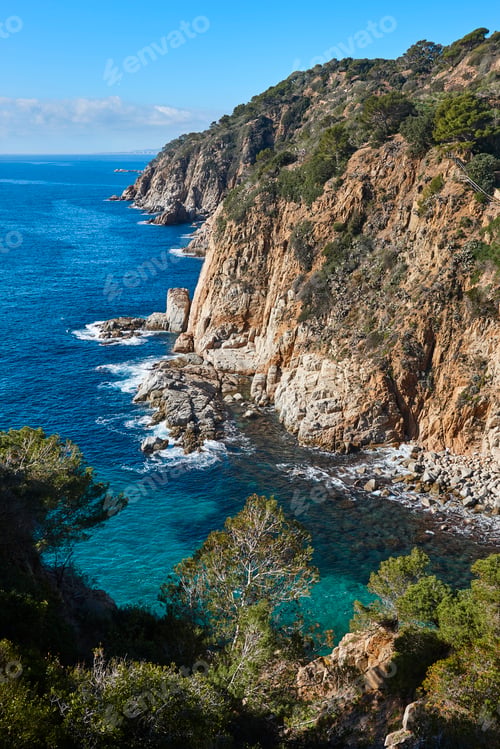 Preview: Picturesque mediterranean cliffs at Tossa de Mar. Catalonia, Spain