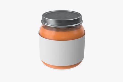 Preview: Sealed Baby Food Glass Jar with Label
