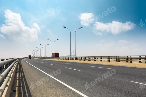 Preview: cross-sea bridge against a blue sky