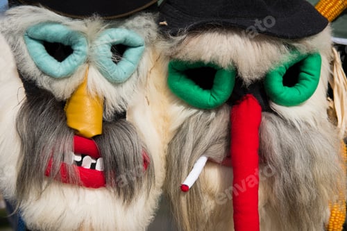 Preview: Winter holidays traditional Christmas carnival mask, masque from Suceava, Bucovina, Romania