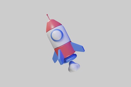 Preview: Cartoon rocket with smoke cloud