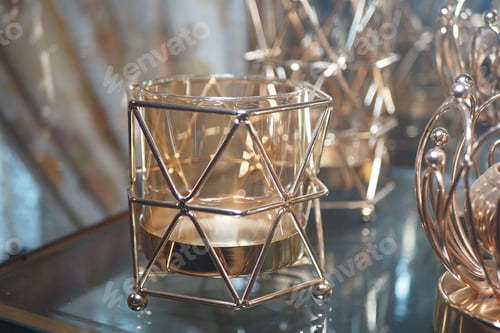 Preview: Decorative candle holder on display in an elegant setting