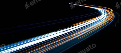 Preview: lights of cars with night. long exposure