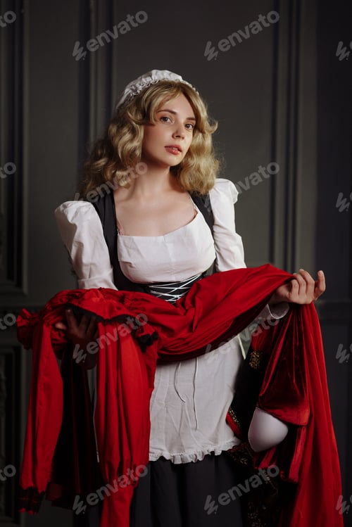 Preview: Medieval Seamstress with Vintage Dress.