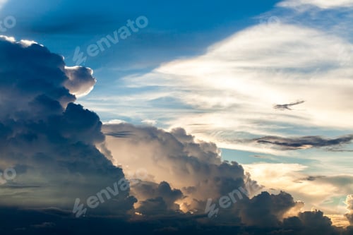 Preview: colorful dramatic sky with cloud at sunset.