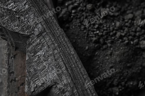 Preview: Natural wood or hardwood charcoal, close up