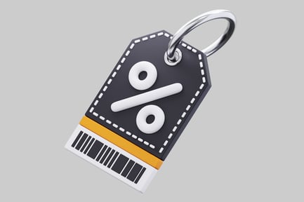 Preview: A Discount Tag With A Percentage Symbol And Barcode