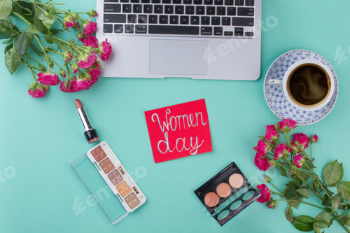 Preview: International women day concept flat lay.