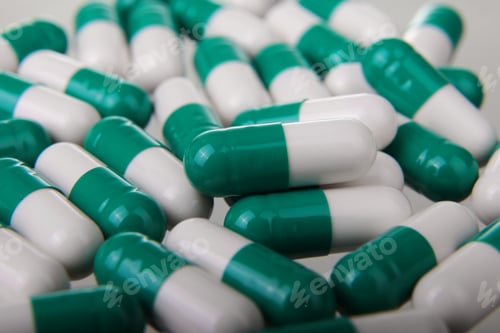 Preview: Macro of background made from pills and capsules