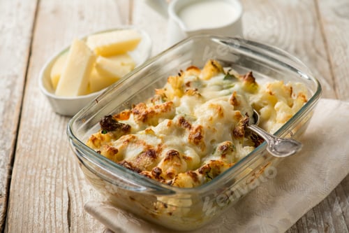 Preview: oven cauliflower with chese and. cream sauce