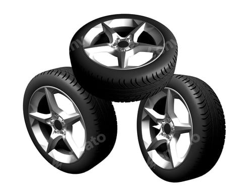 Preview: wheel of car on white background