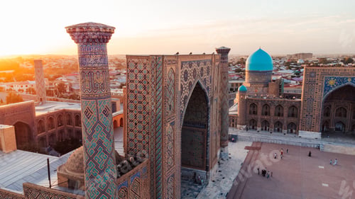 Preview: Registan Square in Samarkand Uzbekistan during sunset