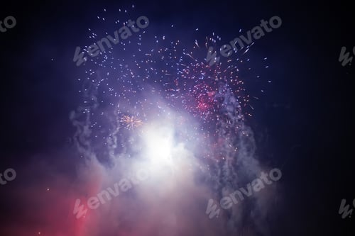 Preview: Fireworks at New Year. Abstract holiday background.