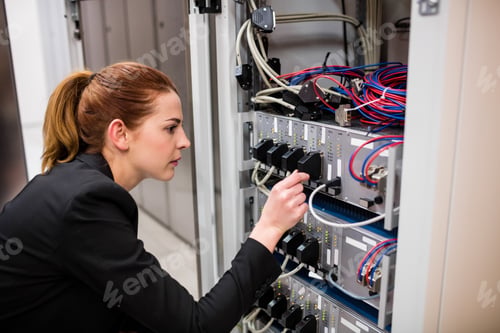 Preview: Technician examining server
