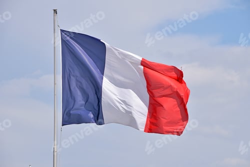 Preview: Close up flag of France waving in the wind