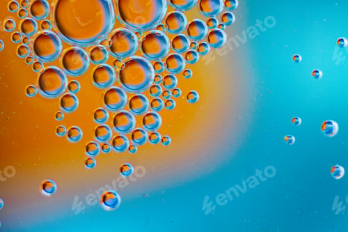 Preview: Abstract orange and blue water bubbles