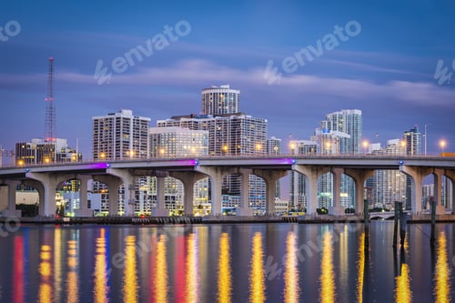 Preview: Miami, Florida, Usa Downtown Cityscape.