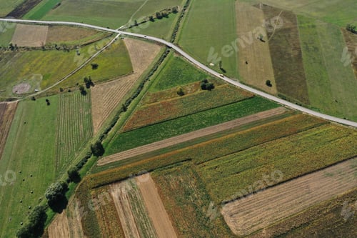 Preview: Flying Above Textured, Plowed Agriculture Fields by Drone