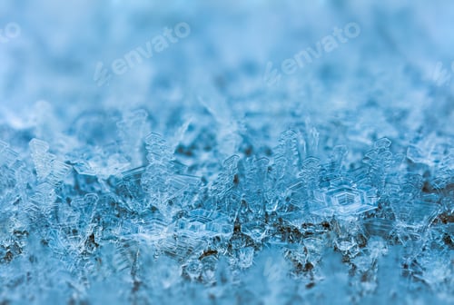 Preview: Winter background of ice crystals, icy background