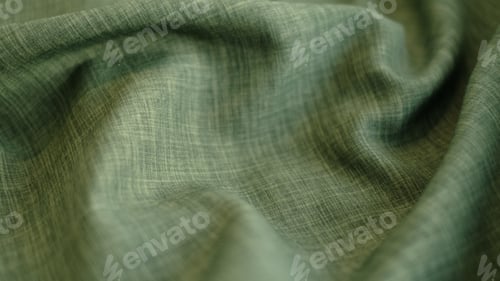 Preview: green linen textile abstract background. Clothing industry concept.