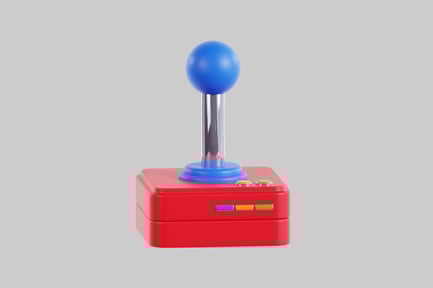 Visualização: Controlador de jogo de arcade com joystick retrô