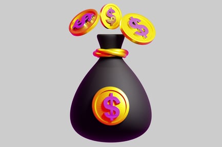 Preview: Money bag with gold coins.