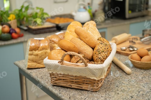 Preview: Homemade cooking and baking a cake dessert, Food bread, toasts, dough ingredients in kitchen