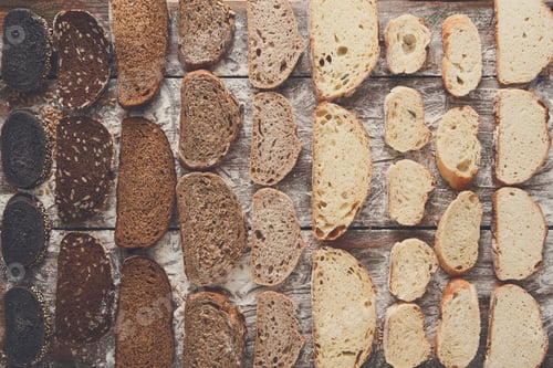 Preview: Bread background gradient from black to white