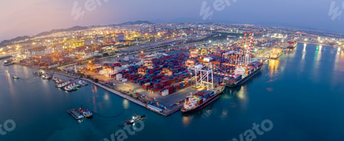 Preview: Shipyard Cargo Container Sea Port Freight forwarding service logistics and transportation.