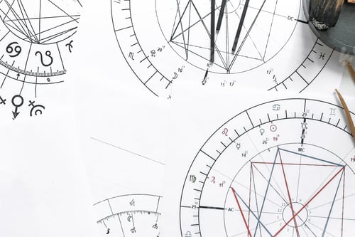 Preview: Astrology. Astrologer calculates natal chart and makes a forecast of fate Tarot cards, Fortune telli