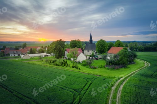 Preview: Evening in polish village, Lower Silesia