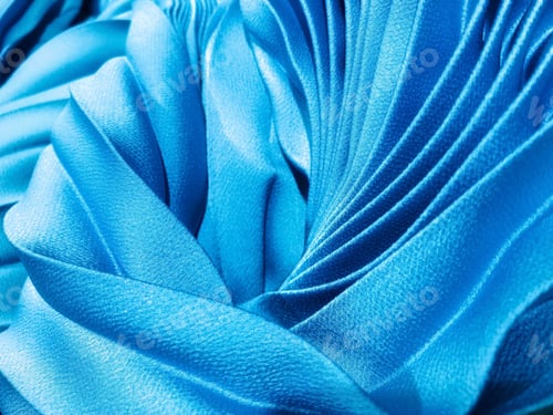 Preview: Silky smooth blue fabric pleats